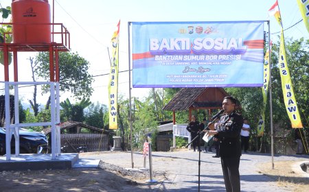 Hari Bhayangkara ke - 80, Polres Ngawi Bangun Sumur Bor Presisi untuk Masyarakat di Bringin